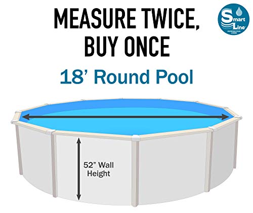 Smartline Caribbean 18-Foot Round Liner | UniBead Style | 52-Inch Wall Height | 25 Gauge Virgin Vinyl | Designed for Steel Sided Above-Ground Swimming Pools