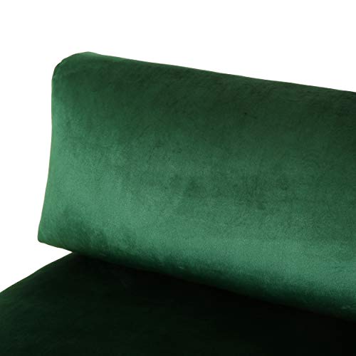 Christopher Knight Home Wendy Modern Glam 4 Seater Velvet Sofa, Emerald, Silver