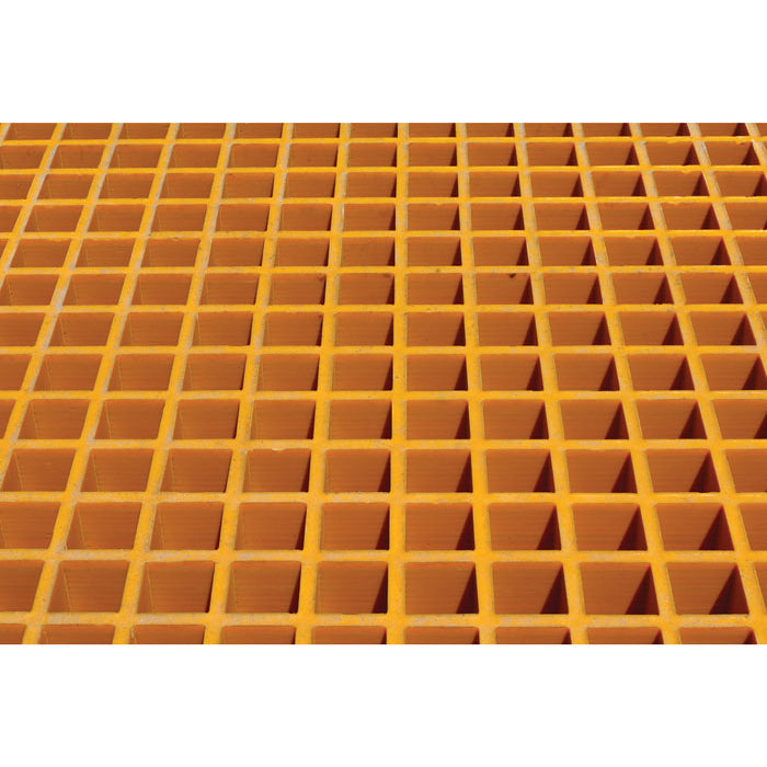 Justrite Fiberglass Floor Grating With Sump Liner, 16 Drum Locker
