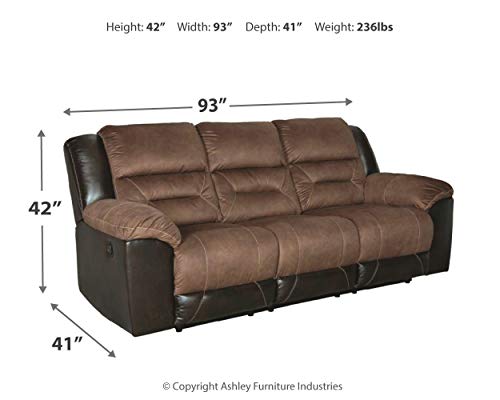 Signature Design by Ashley - Earhart Contemporary Reclining Sofa, Brown