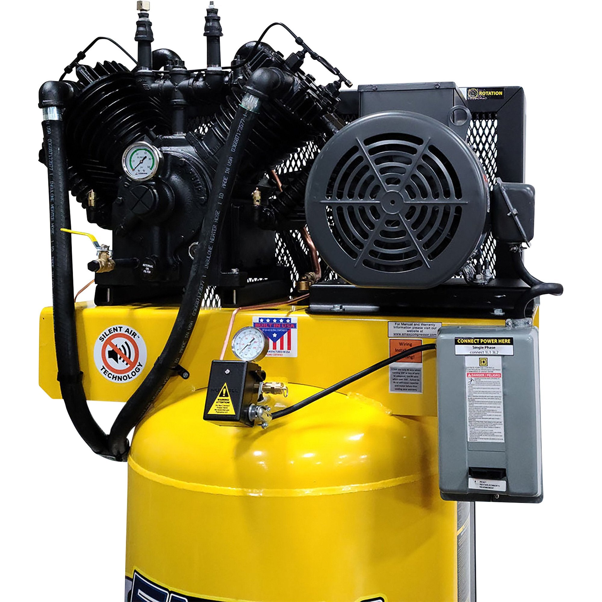 EMAX ESP10V080V1 Industrial Plus 10 HP 1-Phase 80 gal. Vertical Electric Air Compressor w/ Silencer New