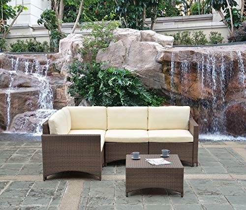 W Unlimited Studio Shine Collection Modular Sectional conversation set, 5 PCs, Dark Brown