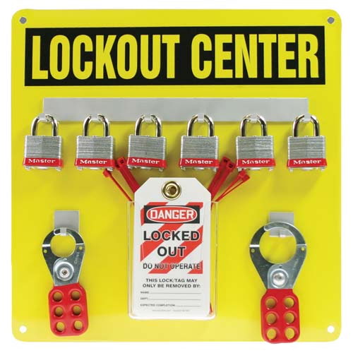 JJ Keller STOPOUT® Lockout Center - Aluminum Hanger Board, 6-Lock Cap