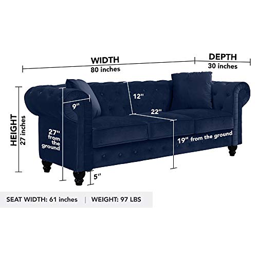 Divano Roma Classic Sofas, Large, Blue