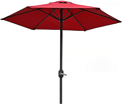 GCSQF Patio Umbrella Patio Canopy Round Patio Outdoor Table Umbrella, Family Balcony Campings Picnics Backyard Pool Beach BBQ Adjustable Tilt,Brown GCSQF210526(Color:Red;Size:2.35x2m)