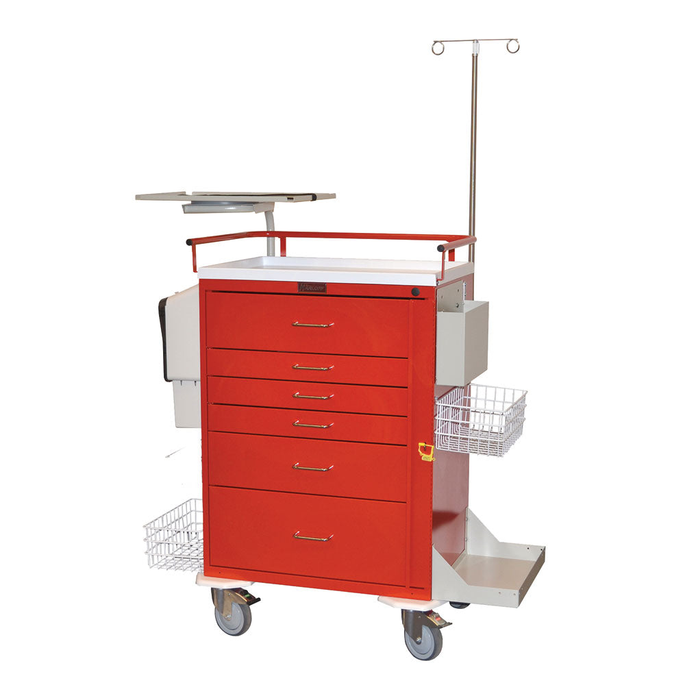 Harloff Classic Line Emergency Cart, 6 Drawers, Super-Stat Package