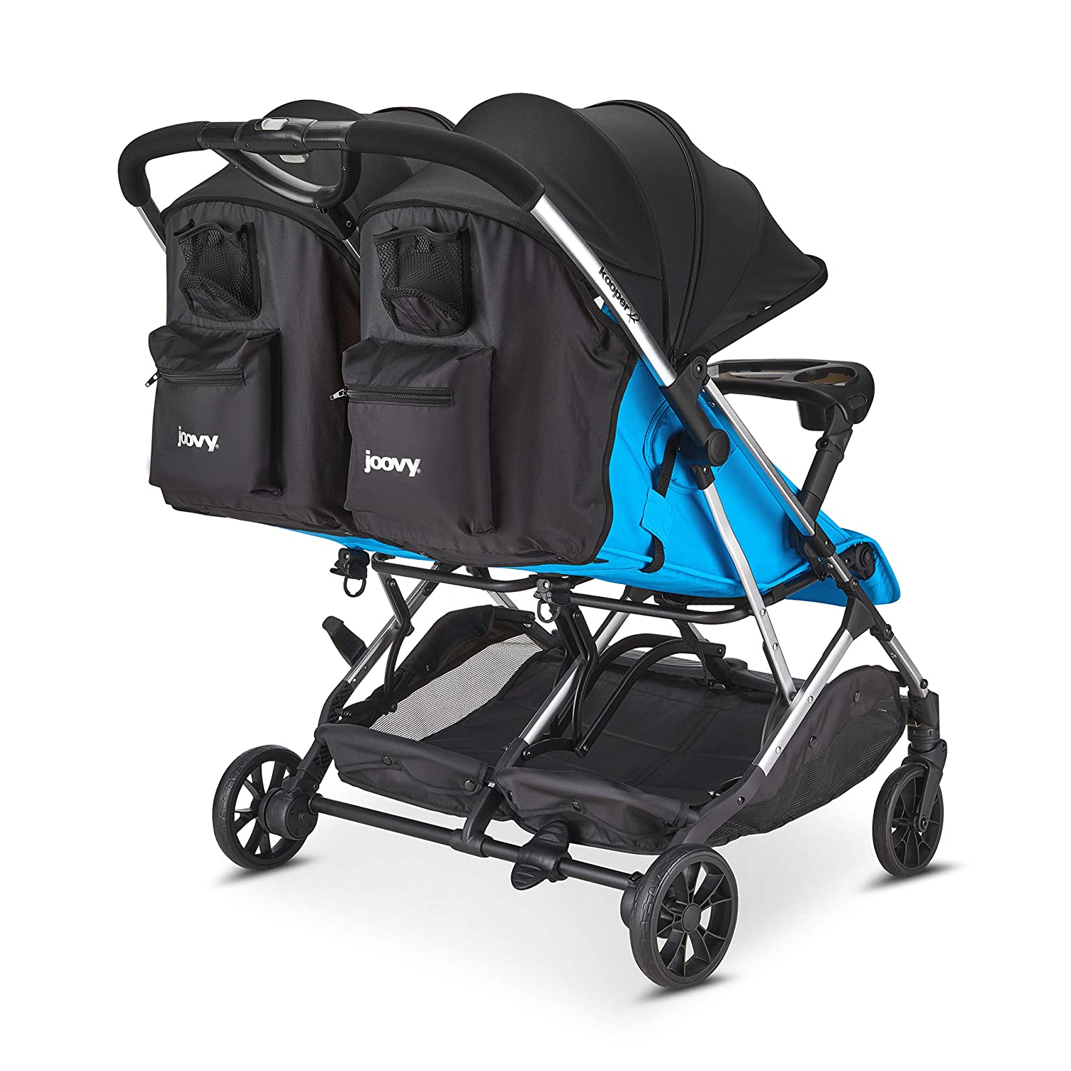 Joovy KooperX2 Lightweight Compact Double Stroller With Trays New