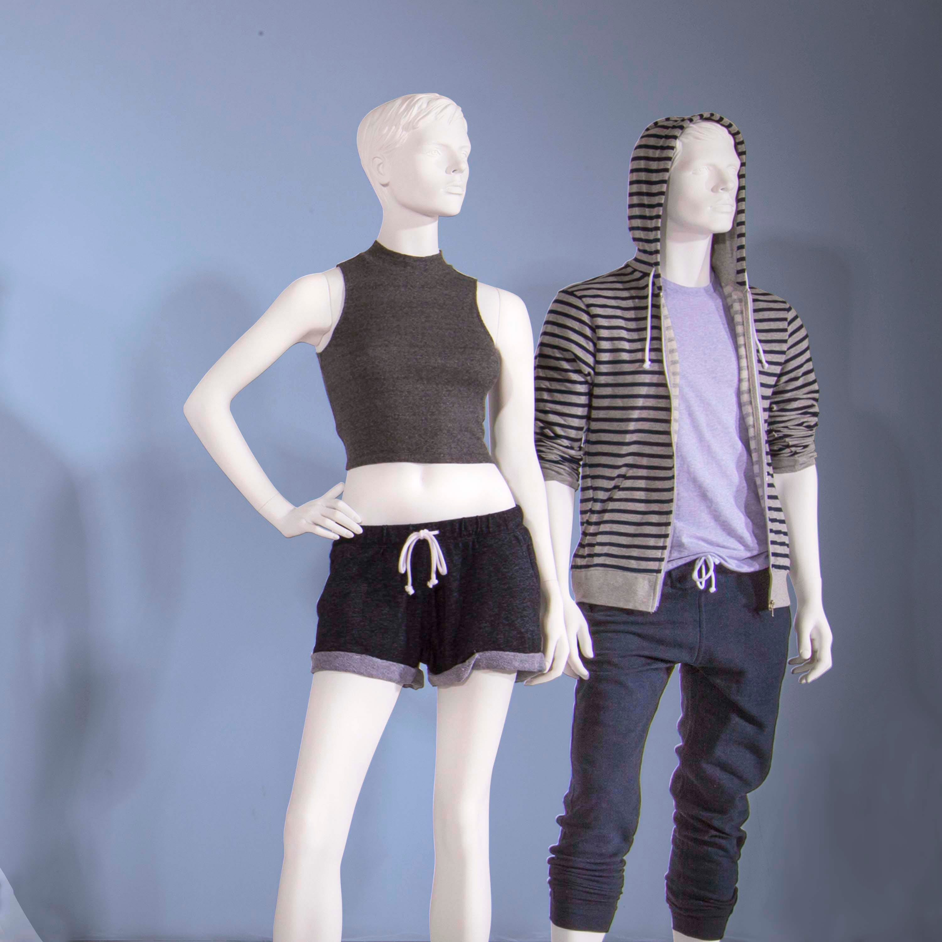 Econoco Male Mannequin - Molded Head, Hands Behind Back, Legs Straight