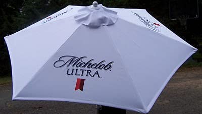 Anheuser- Busch Michelob Ultra Patio Umbrella - White and Blue- XL 9 Feet