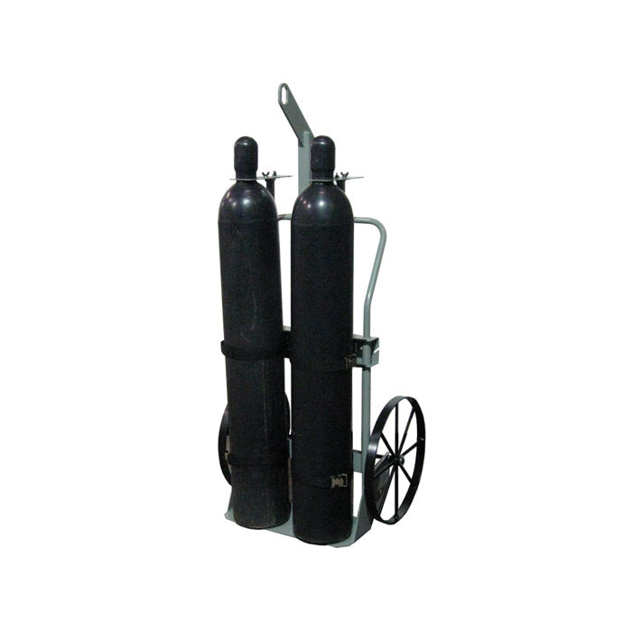 Justrite Double Cylinder Hand Truck With Hoist Ring, 20 Inch Steel Wheels