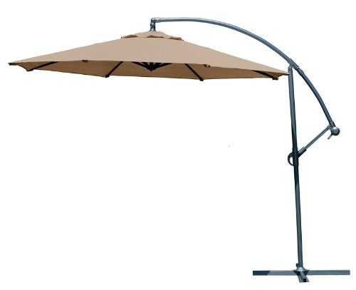 Coolaroo 339968, Freestanding Patio, 90% UV Block, Round Two Position Tilt, Mocha 10' Cantilever, Adjustable, Shade Umbrella