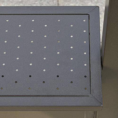 Outsunny 8'x5' BBQ Grill Gazebo with 2 Side Shelves, Outdoor Double Tiered Interlaced Polycarbonate Roof with Steel Frame, Brown