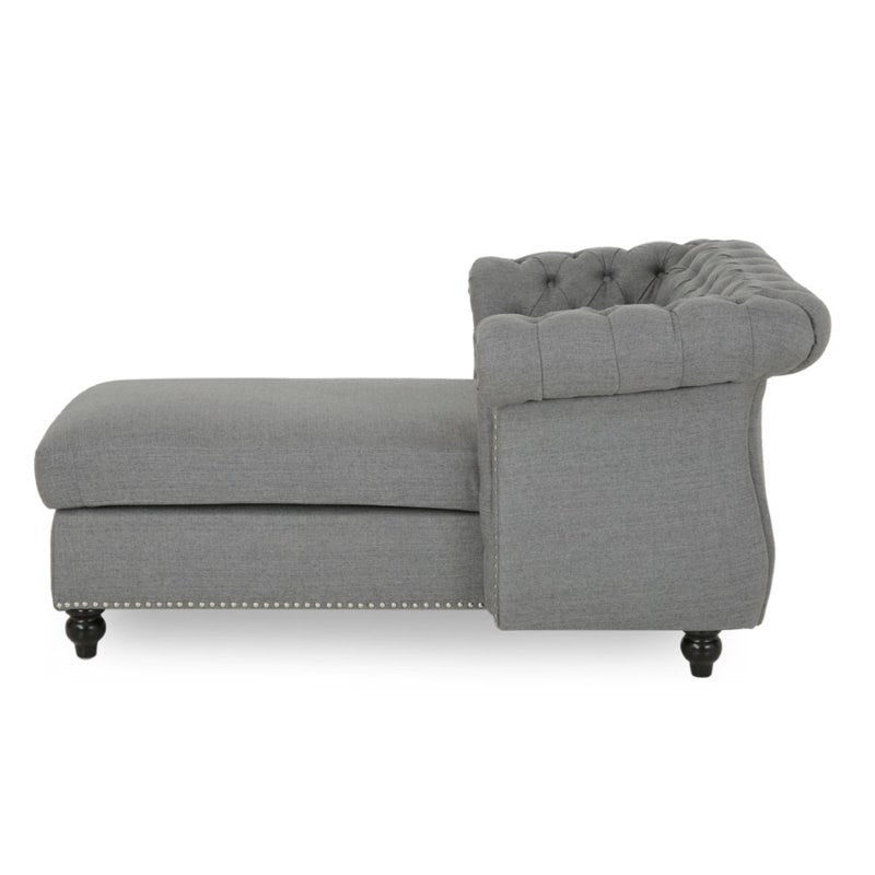 Modern Glam Chesterfield Chaise Lounge