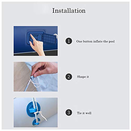 Itopfox Inflatable Swimming Pool with Canopy - Family Pool with Sunshade Canopy for Kids & Adults Suitable for Backyard/Garden/Patio Summer Water Play Party 260x160x68CM(Blue)