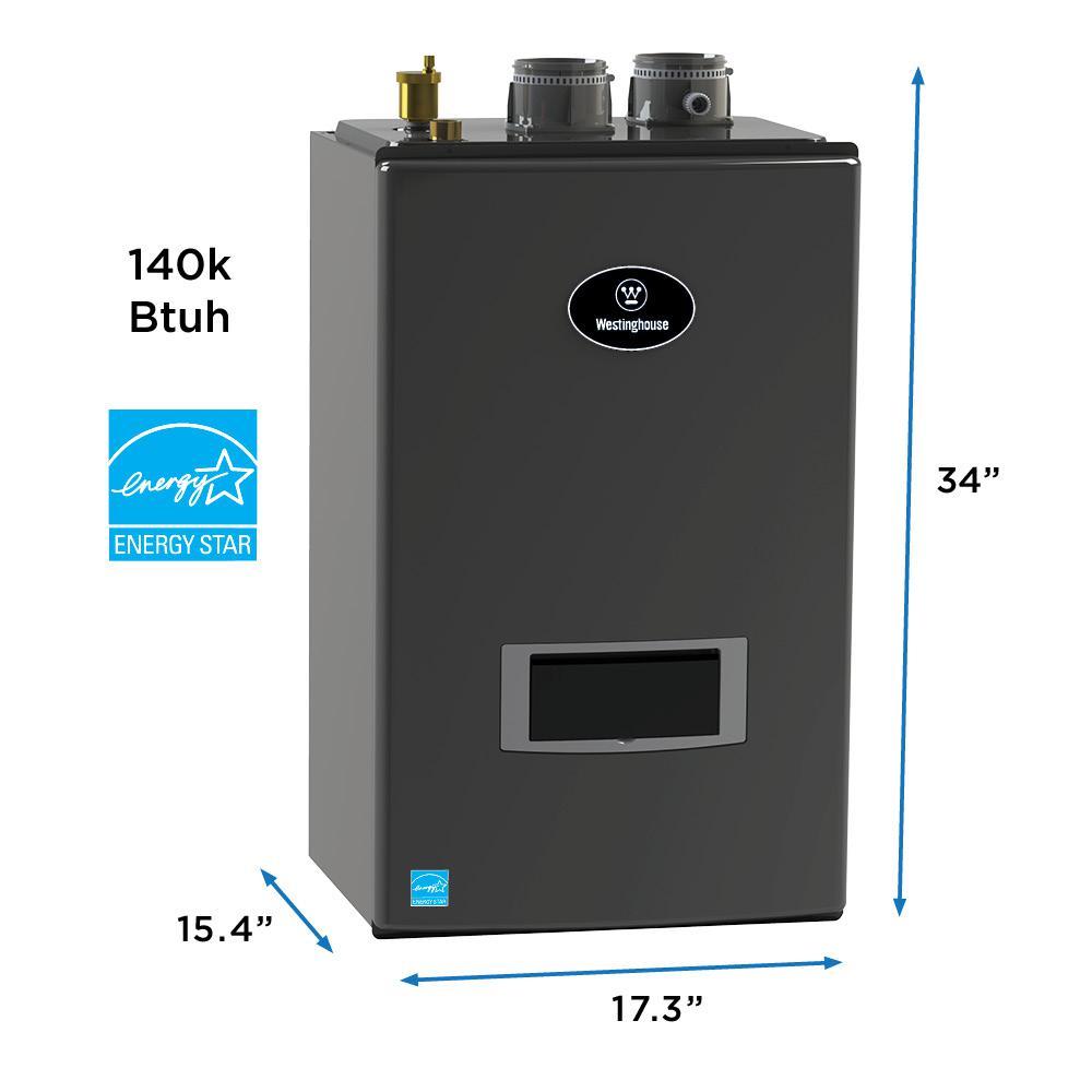 Westinghouse WBRCLP140W Condensing 96% 140,000BTU Combination Liquid Propane Wall-Mount Boiler/Heater New