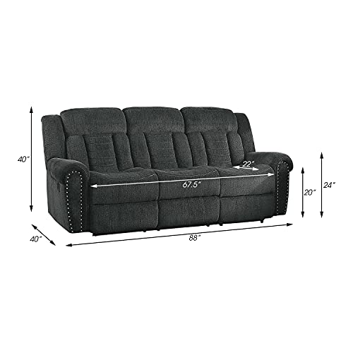 Lexicon Huddart Fabric Double Manual Reclining Sofa, 88