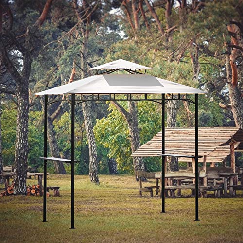 Outdoor BBQ Gazebo Canopy,qingyin Double Tiered Easy Set Gazebo BBQ Pavilion Canopy Party Tent Camping Shelter Event Tent Convenient Workstation Wedding Tent Party Tent Patio Tent Garden Shelter
