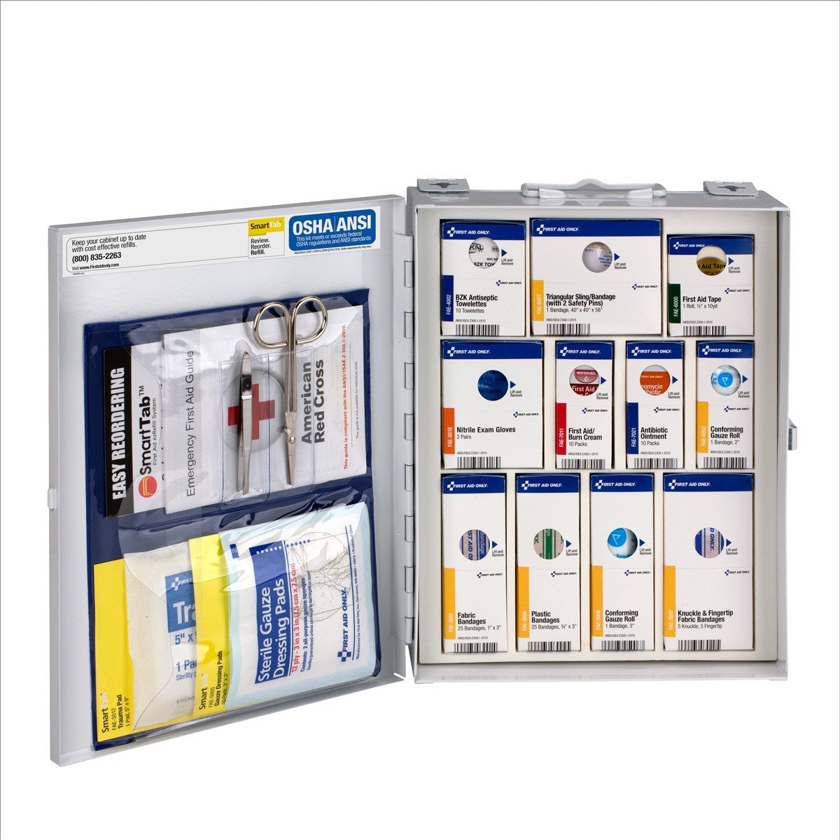 First Aid Only 25 Person Medium Metal Smart Compliance First Aid Cabinet without Medications (3 per order)