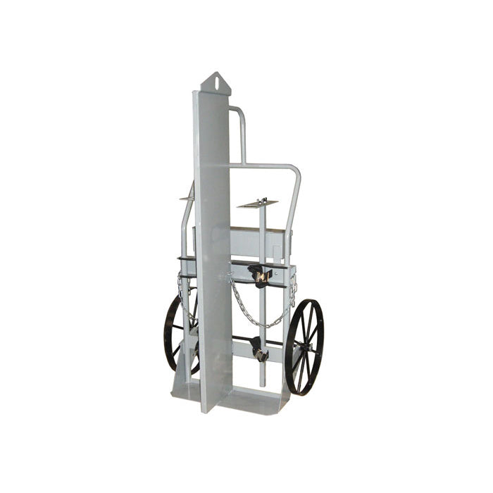 Justrite Double Cylinder Hand Truck With Firewall And Hoist Ring, 20 Inch Steel Wheels, Tool Box
