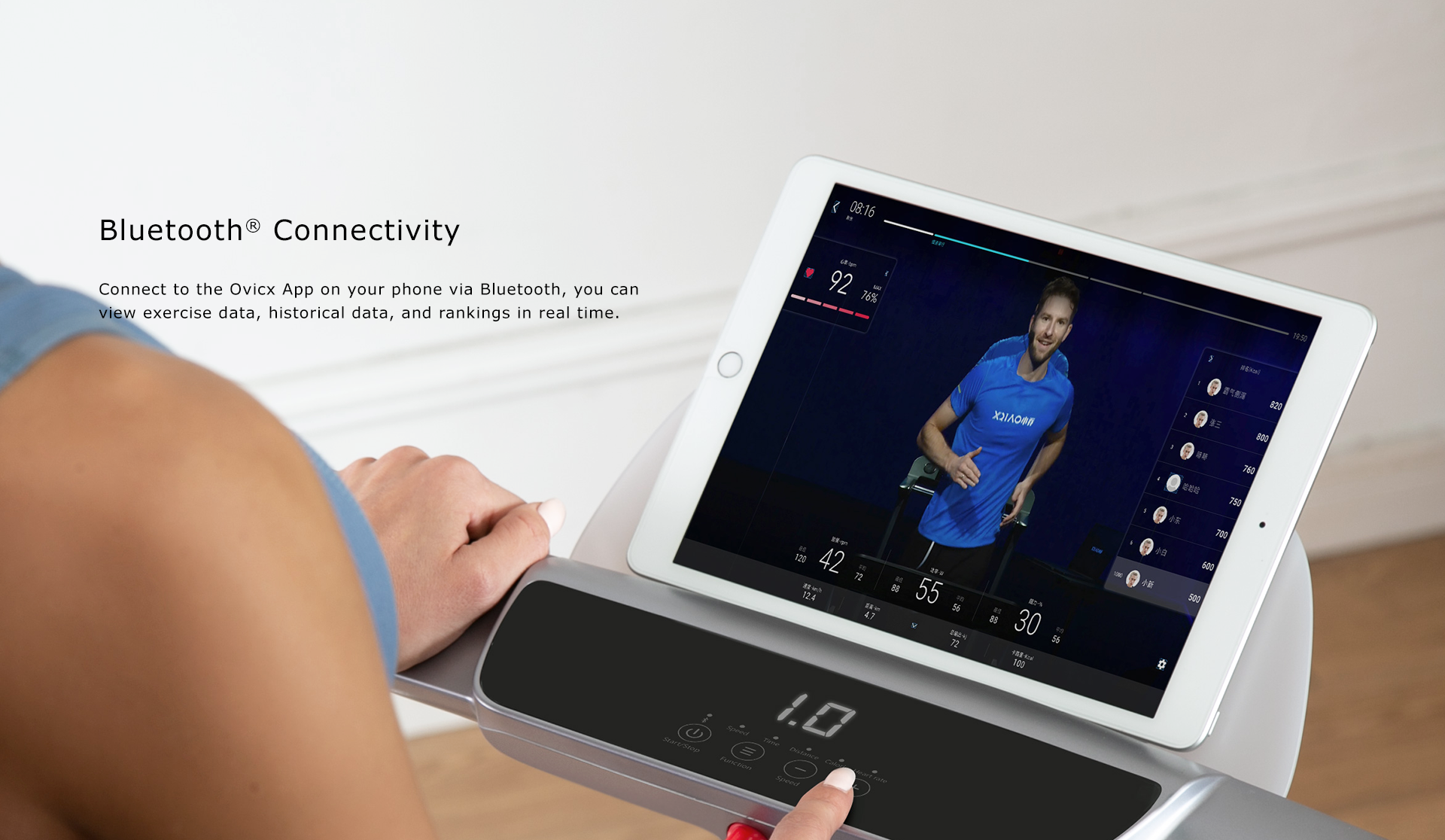 OVICX WKS-TMILL-SMARTRUN Auto-Folding Smart Run Treadmill with Bluetooth Connectivity New