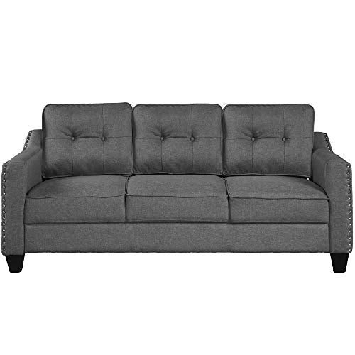 Harper & Bright Designs Living Room 3 Piece Sofa Couch Set,3 Seats Loveseat Single Chair Sectional Sofa Set, Grey