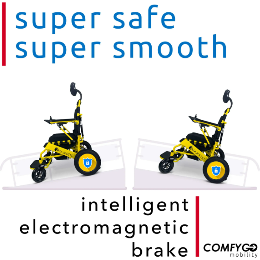 ComfyGO IQ-8000 Majestic 17.5 Inch Wide Seat Remote Controlled Travel Folding Electric Wheelchair With Recline New