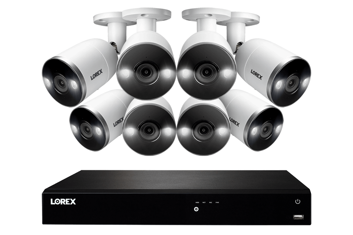 Lorex N4K3SD-168WB 16-Channel 4K Ultra HD Fusion NVR IP System with 8 Smart Deterrence Cameras Security Surveillance System New