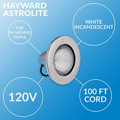 Hayward W3SP0582SL100 AstroLite Pool Light, Stainless Steel Face Rim, 120-Volt, 100-Foot Cord