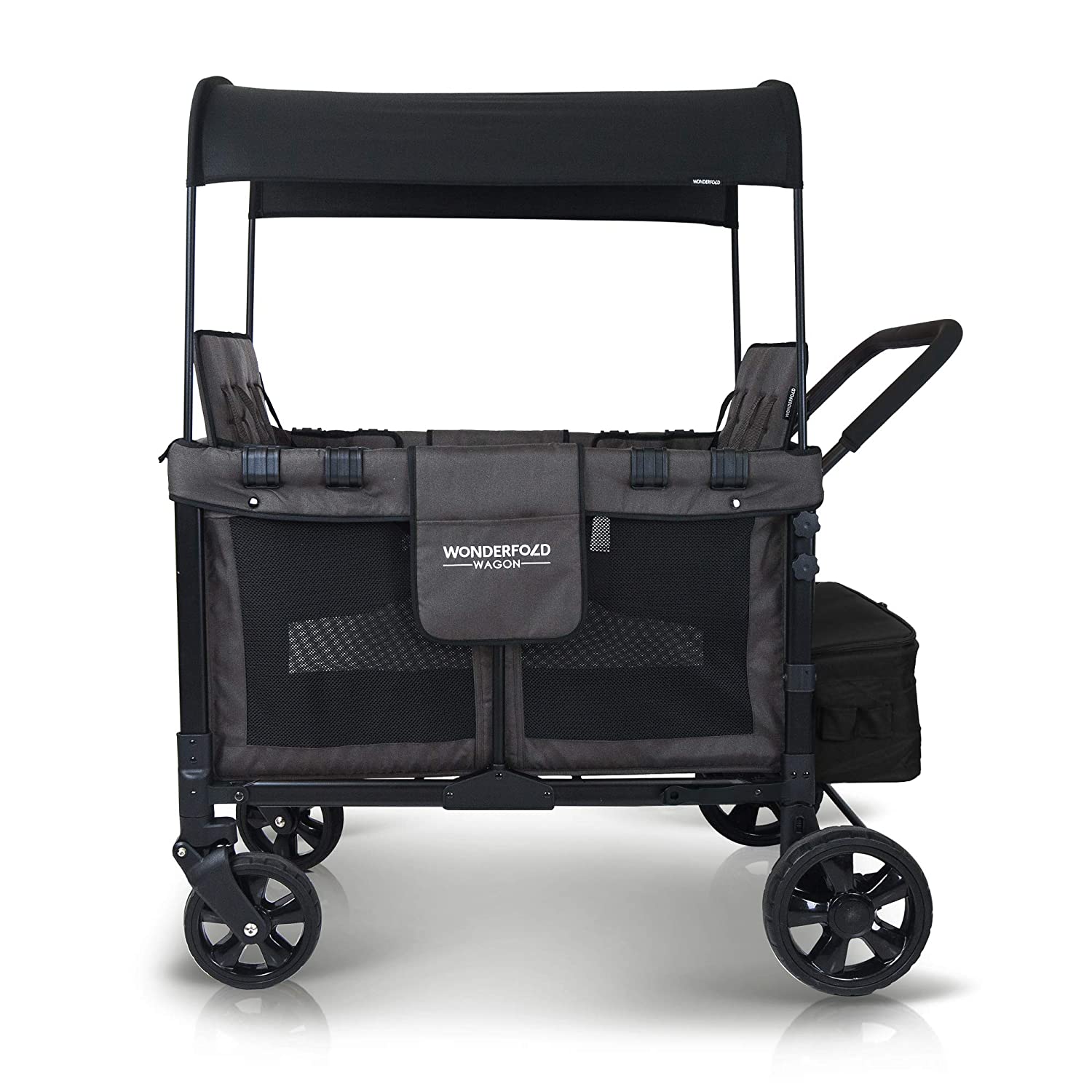 WonderFold W4 Elite Push/Pull 4-Passenger Quad Stroller Wagon Black New