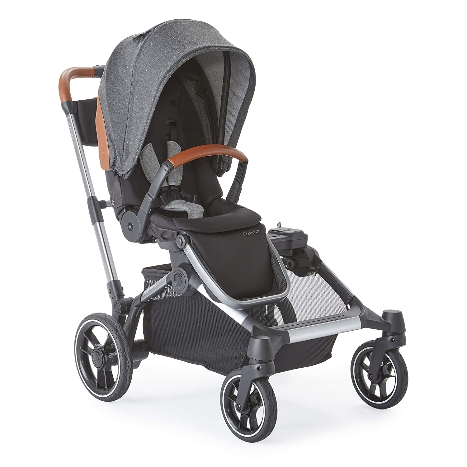 Contours ZL032-STR1 Element Side by Side 2 in 1 Convertible Stroller Grey New