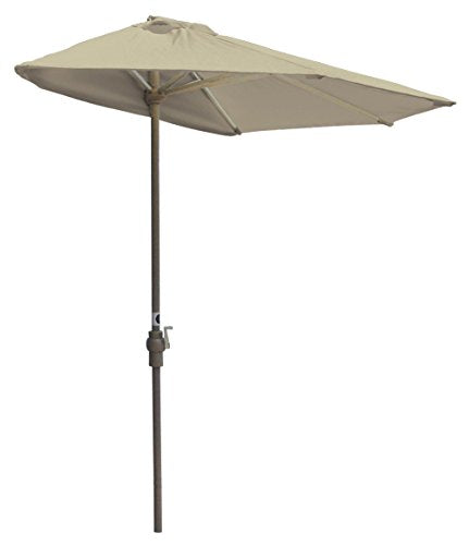 Blue Star Group Off-The-Wall Brella Sunbrella Half Umbrella, 7.5'-Width, Antique Beige
