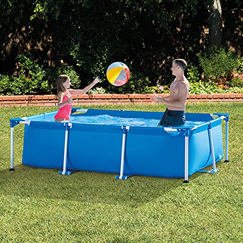 Bewinch Frame Swimming Pool Rectangle Pool Without Filter Pump, Paddling Pools for Kids,Garden Pool,Family Pool Suitable 118X79x30 Inch