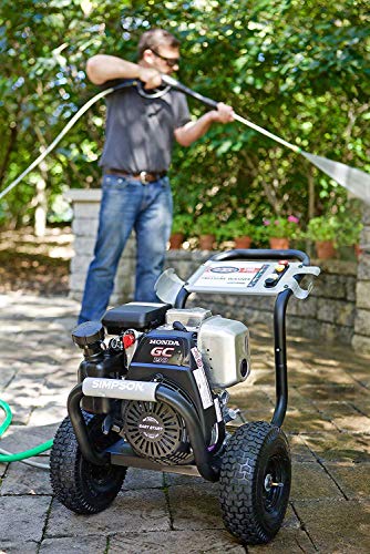 Simpson Cleaning MSH3125 MegaShot Gas Pressure Washer Powered by Honda GC190, 3200 PSI at 2.5 GPM, Black & Karcher 15-Inch Pressure Washer Surface Cleaner Attachment, 3200 PSI Rating