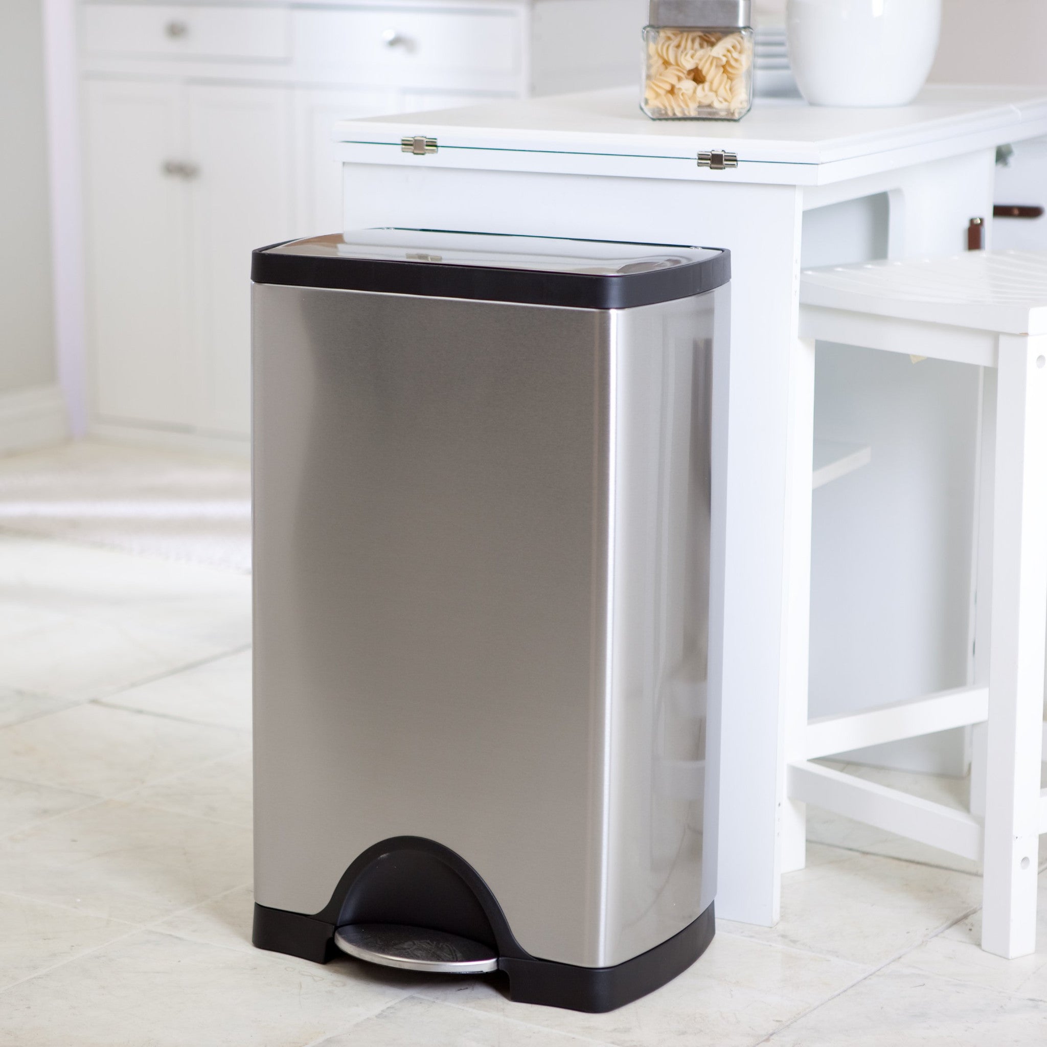 simplehuman® Rectangle Step Trash Can-Brushed Stainless Steel