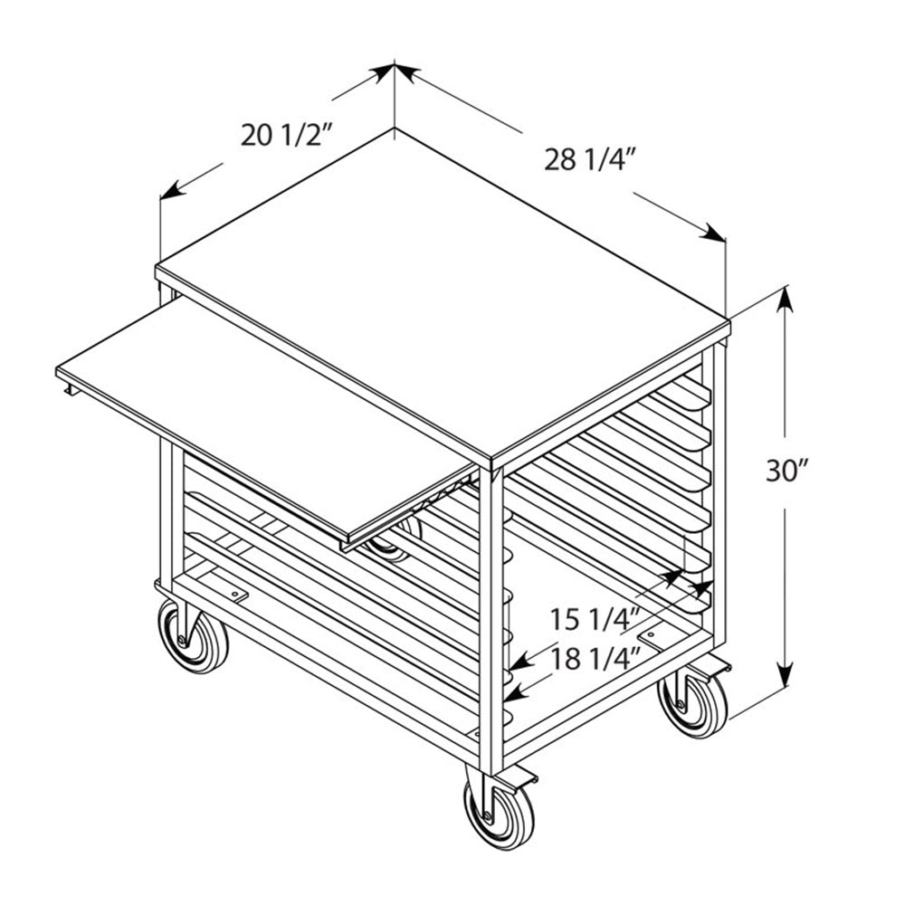PVI Food Service Slicer-Mixer-Scale Cart