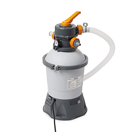Bestway Flowclear 800 gal Pump w/GFCI Plug | 800 Gallon/Hour Flow Rate | Cleans Water for Above Ground Pools Sand Filter, White/Gray