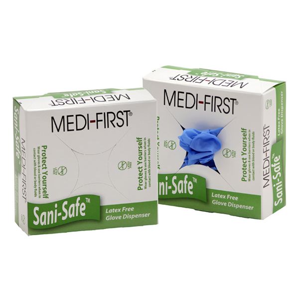 Medique Sani-Safe Glove Dispenser With 8 Nitrile Gloves