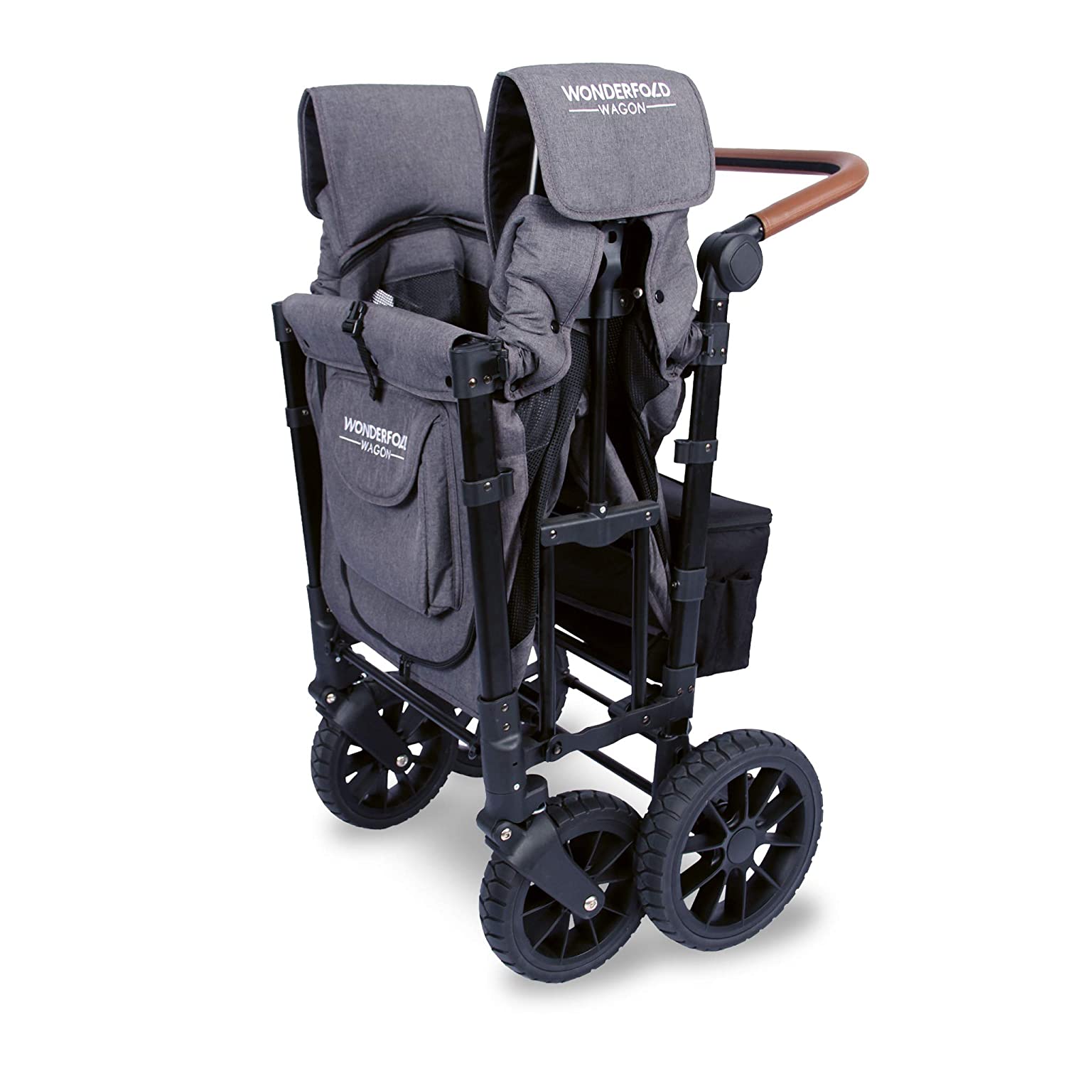 WonderFold W2 Luxe Push/Pull 2-Passenger Stroller Wagon Gray New