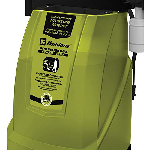 Koblenz HLT 370 1900 PSI Electric Pressure Washer, Green/Black