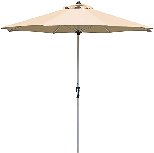 ンリアンに聞-花ラック Outside Umbrella for Patio Patio Umbrella Patio Market Umbrella Outdoor Table Umbrella Aluminum Crank 8 Ribs(Color:Light Brown)