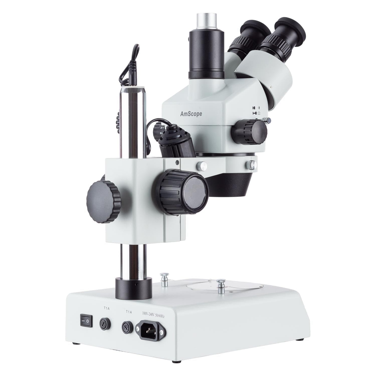 Amscope SM-2T-LED 7X - 45X LED Trinocular Zoom Stereo Microscope New