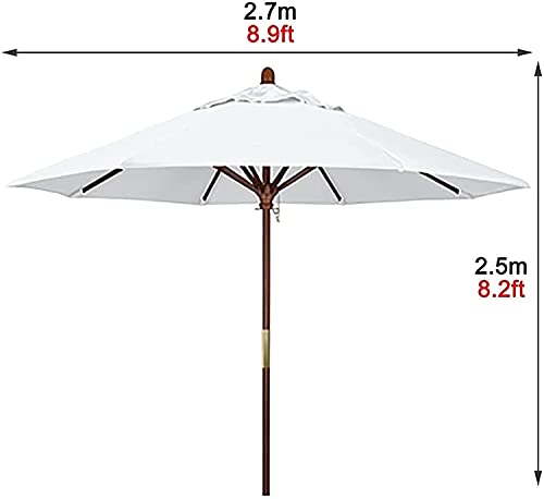 Patio Umbrella Garden Patio Parasol Courtyard Umbrella Beach Umbrella,with 8 Sturdy Umbrella Ribs, for Family Beach Picnics Porch Camping Balcony,Blue GCSQF210525(Color:White;Size:2.5X2.7M)