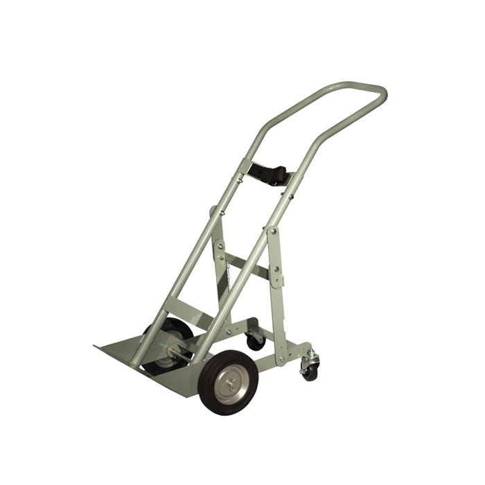 Justrite Single Cylinder Hand Truck, 8 Inch Semi-Pneumatic Wheels, Rear Casters
