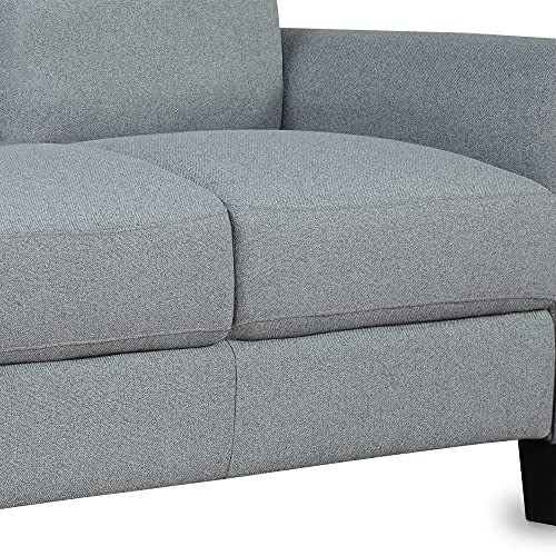 P PURLOVE Upholstered Linen Fabric Living Room Sofa Set, Loveseat Sofa and 3-seat Sofa (Loveseat+3 Seat, Gray)