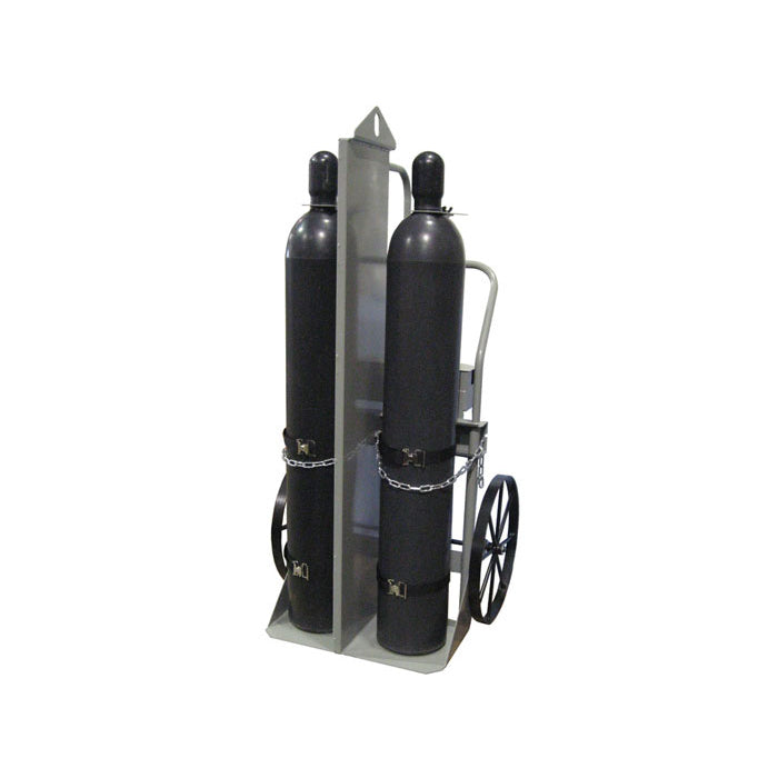 Justrite Double Cylinder Hand Truck With Firewall And Hoist Ring, 20 Inch Steel Wheels, Tool Box