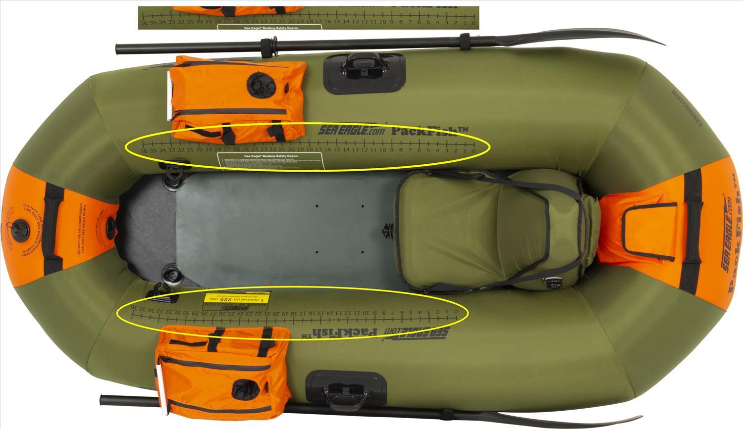 Sea Eagle PackFish 7 Inflatable Boat Pro Fishing Package Green Orange New