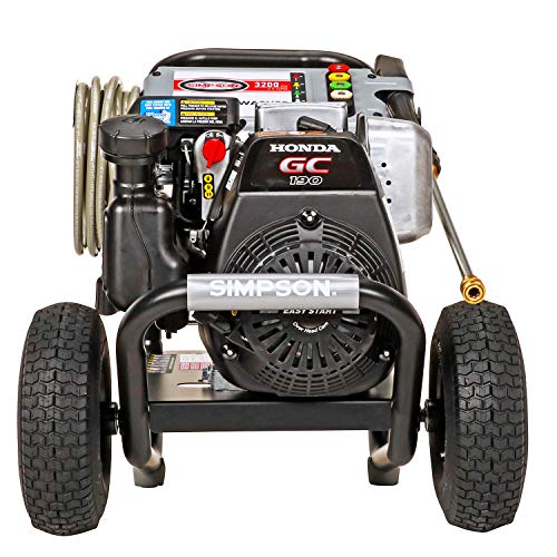 Simpson Cleaning MSH3125 MegaShot Gas Pressure Washer Powered by Honda GC190, 3200 PSI at 2.5 GPM, black