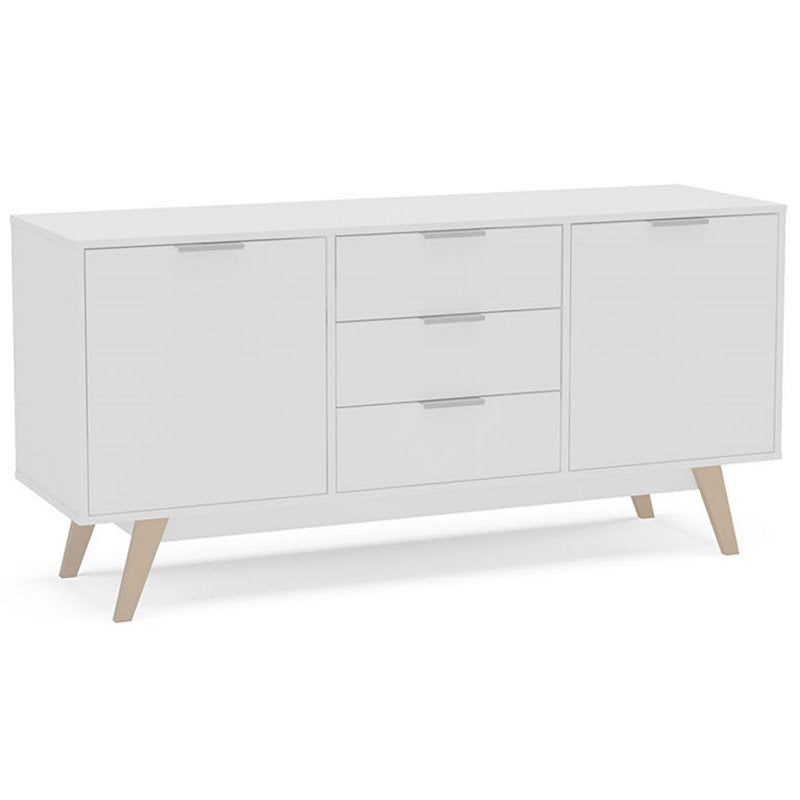 Shard Engineered Wood 2 Door & 3 Drawer Sideboard in White/Oak