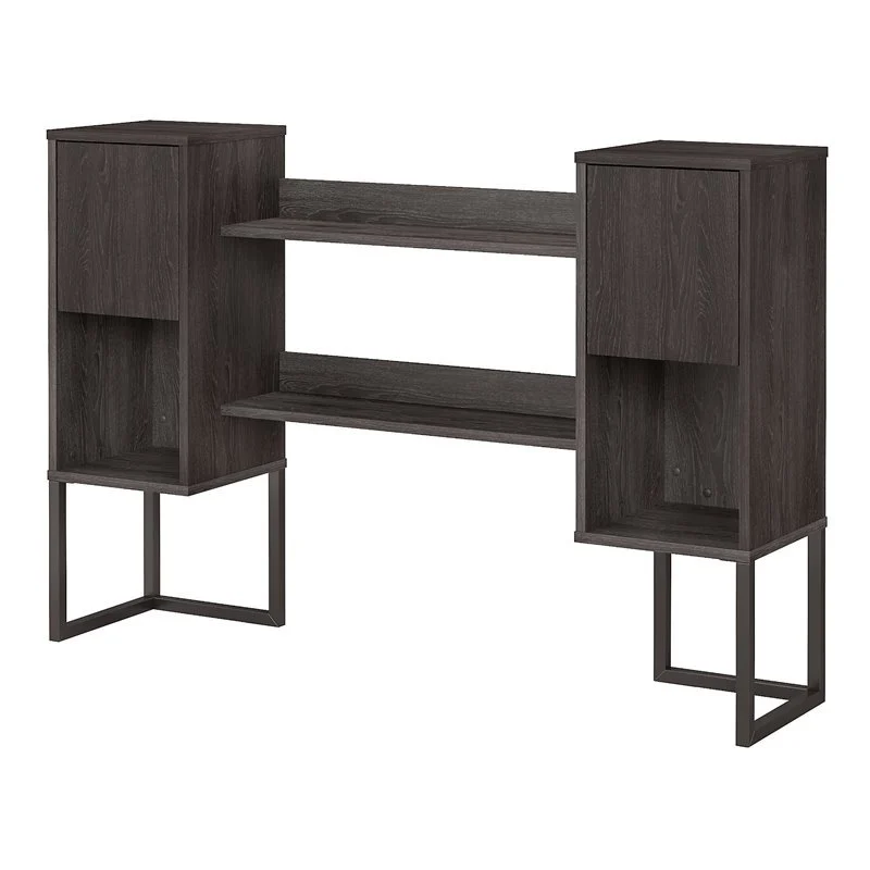 60W Hutch for Writing Desk in Charcoal Gray