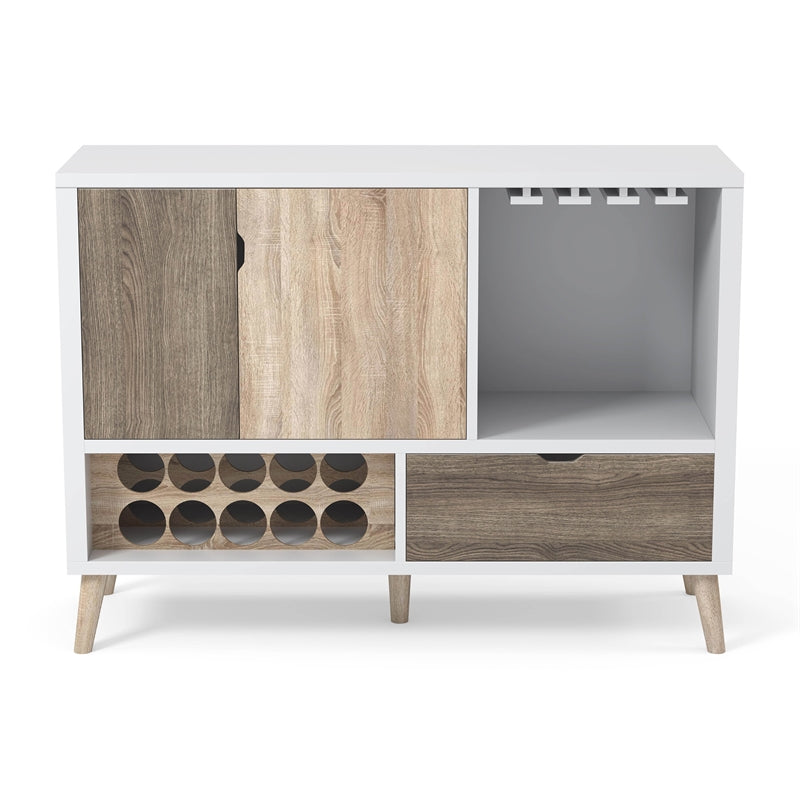 Vaughn Transitional Wood Wine Rack in White